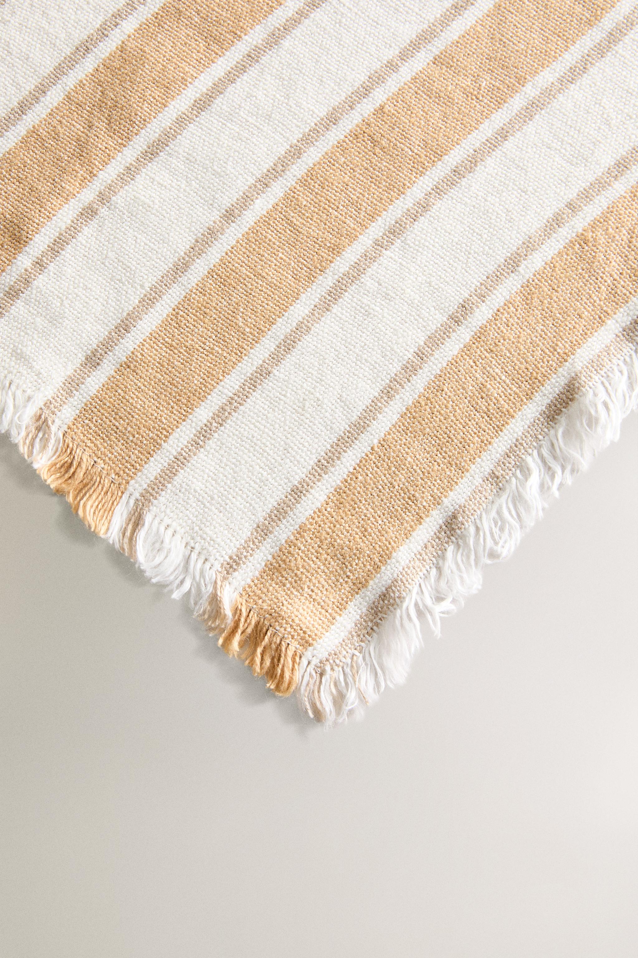 STRIPED LINEN BLANKET